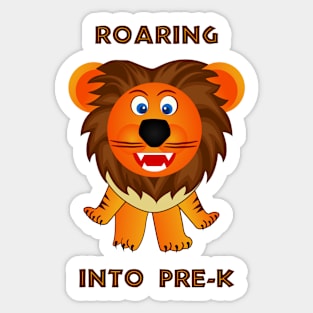 Roaring Into Pre-K (Cartoon Lion) Sticker